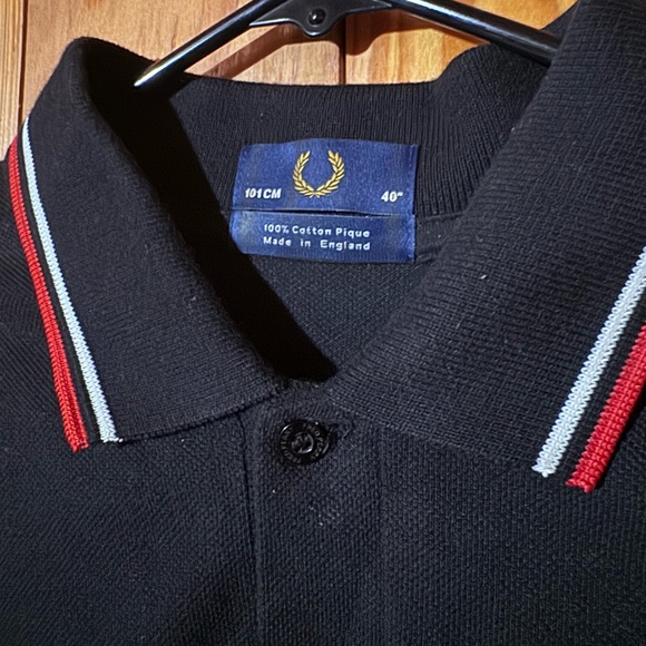 Fred Perry Black with red and white stripes size medium 40” - Picture 2 of 2